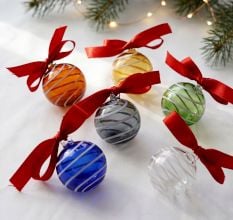 Multicolor Handmade Glass Christmas Ball Hanging Ornaments
