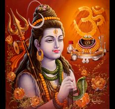 Lord Shiva Vintage Paper Painting for Prayer Room