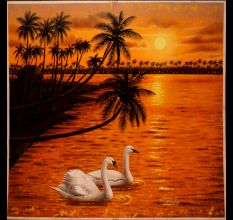 Beautiful Scenery Paper Painting in Vintage Style