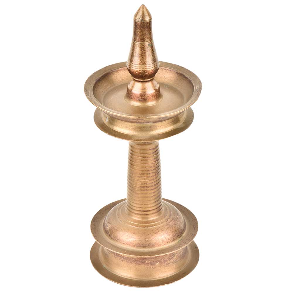 Handmade Kerala Vilakku Brass Ceremonial Oil Lamp