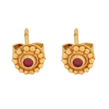 gold knob earrings